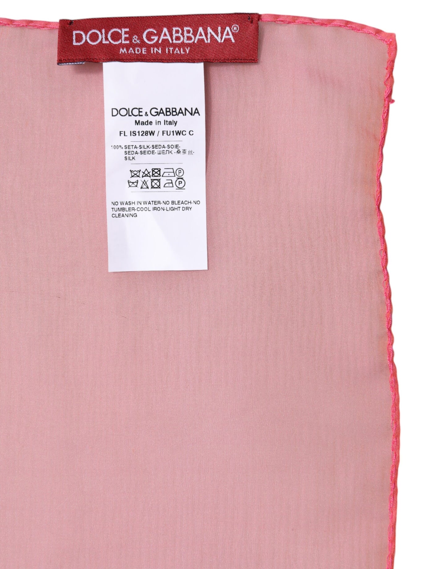 Dolce & Gabbana Pink Silk Rectangle Women Wrap Shawl Scarf by Dolce & Gabbana