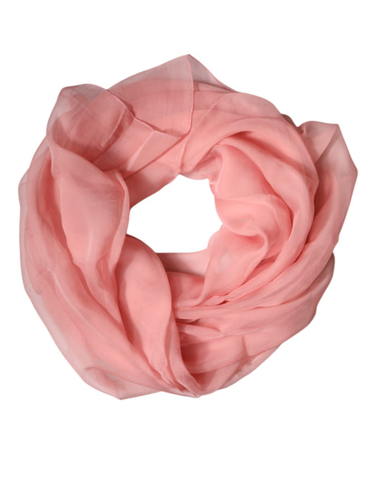 Dolce & Gabbana Pink Silk Rectangle Women Wrap Shawl Scarf by Dolce & Gabbana