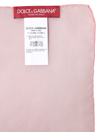 Dolce & Gabbana Pink Silk Rectangle Women Wrap Shawl Scarf by Dolce & Gabbana