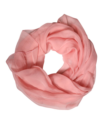 Dolce & Gabbana Pink Silk Rectangle Women Wrap Shawl Scarf by Dolce & Gabbana