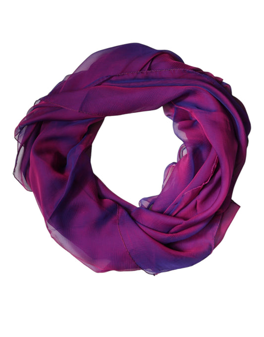 Dolce & Gabbana Purple Silk Rectangle Wrap Shawl Scarf by Dolce & Gabbana