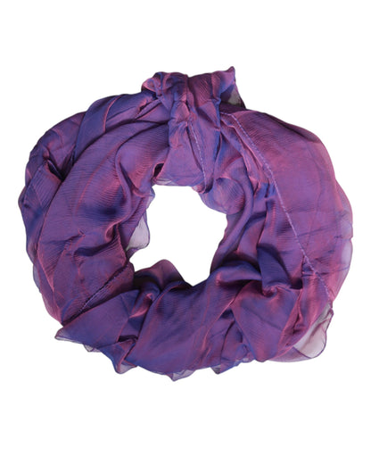 Dolce & Gabbana Purple Silk Rectangle Wrap Shawl Scarf by Dolce & Gabbana