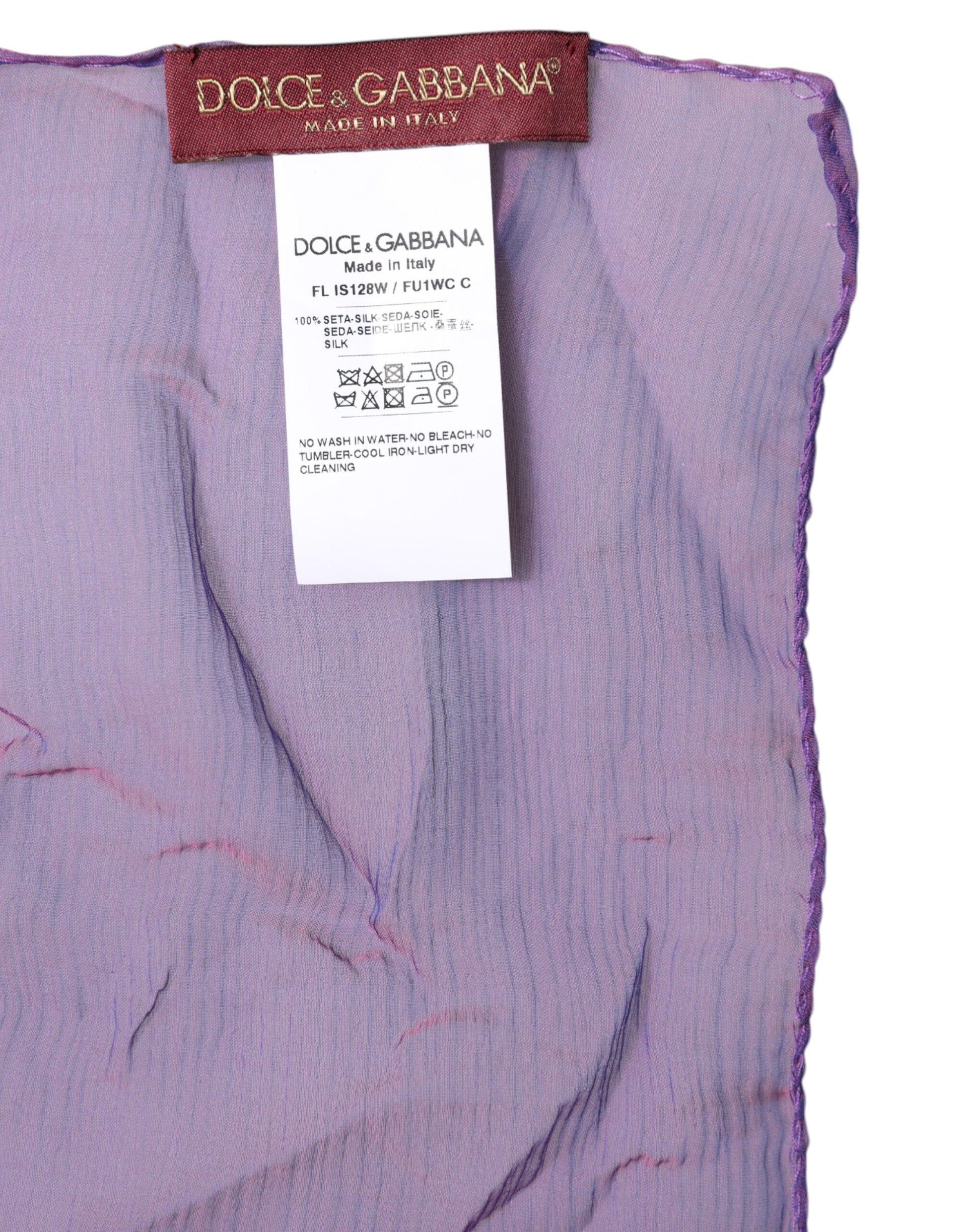 Dolce & Gabbana Purple Silk Rectangle Wrap Shawl Scarf by Dolce & Gabbana