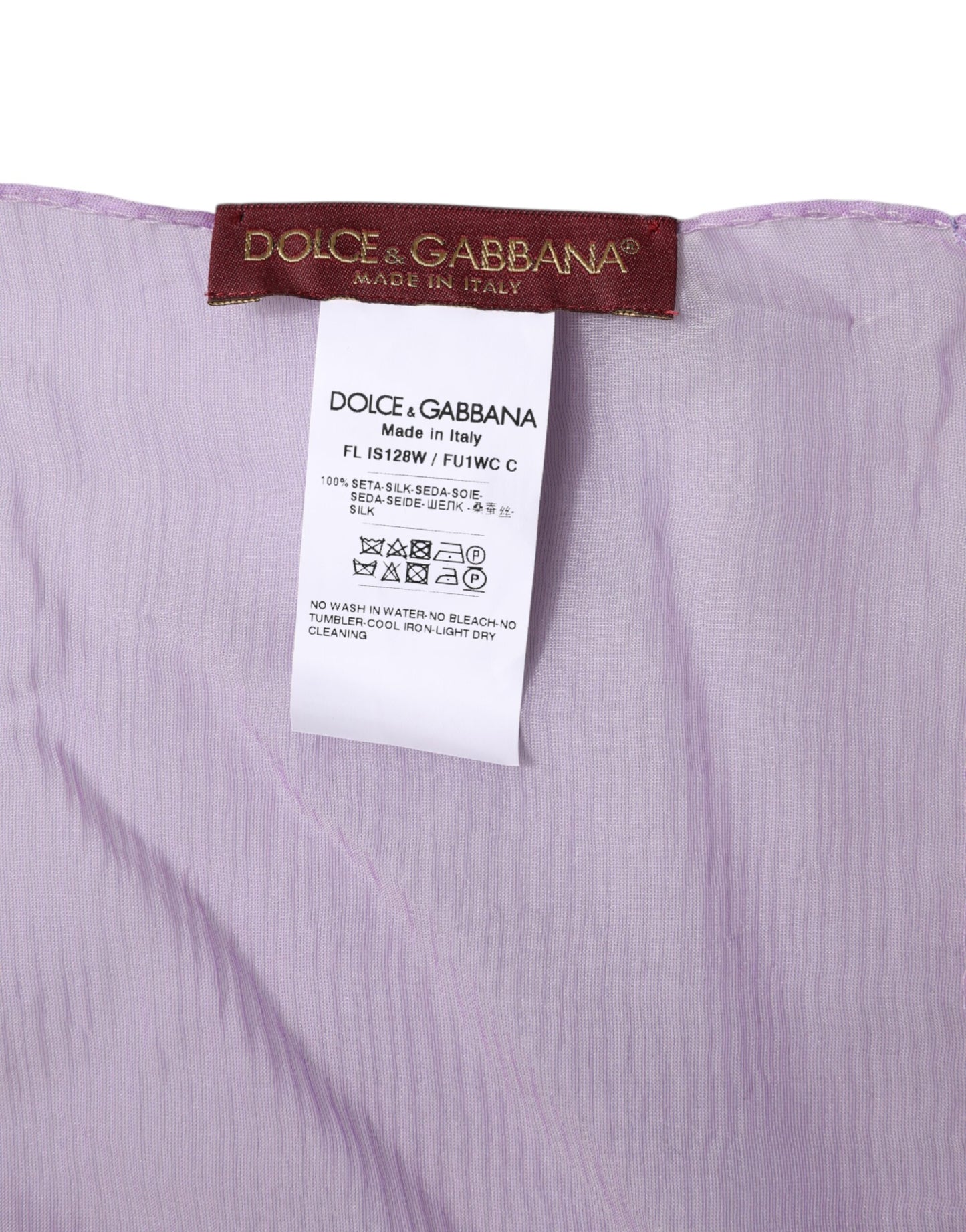 Dolce & Gabbana Purple Silk Rectangle Wrap Shawl Scarf by Dolce & Gabbana