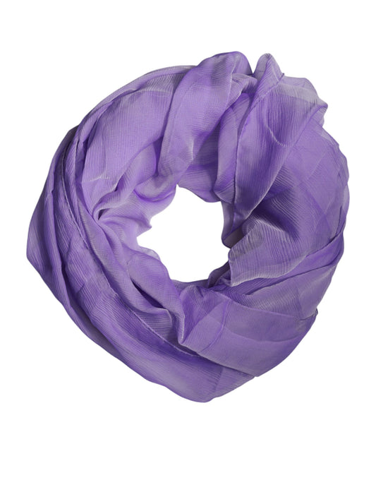 Dolce & Gabbana Purple Silk Rectangle Wrap Shawl Scarf by Dolce & Gabbana