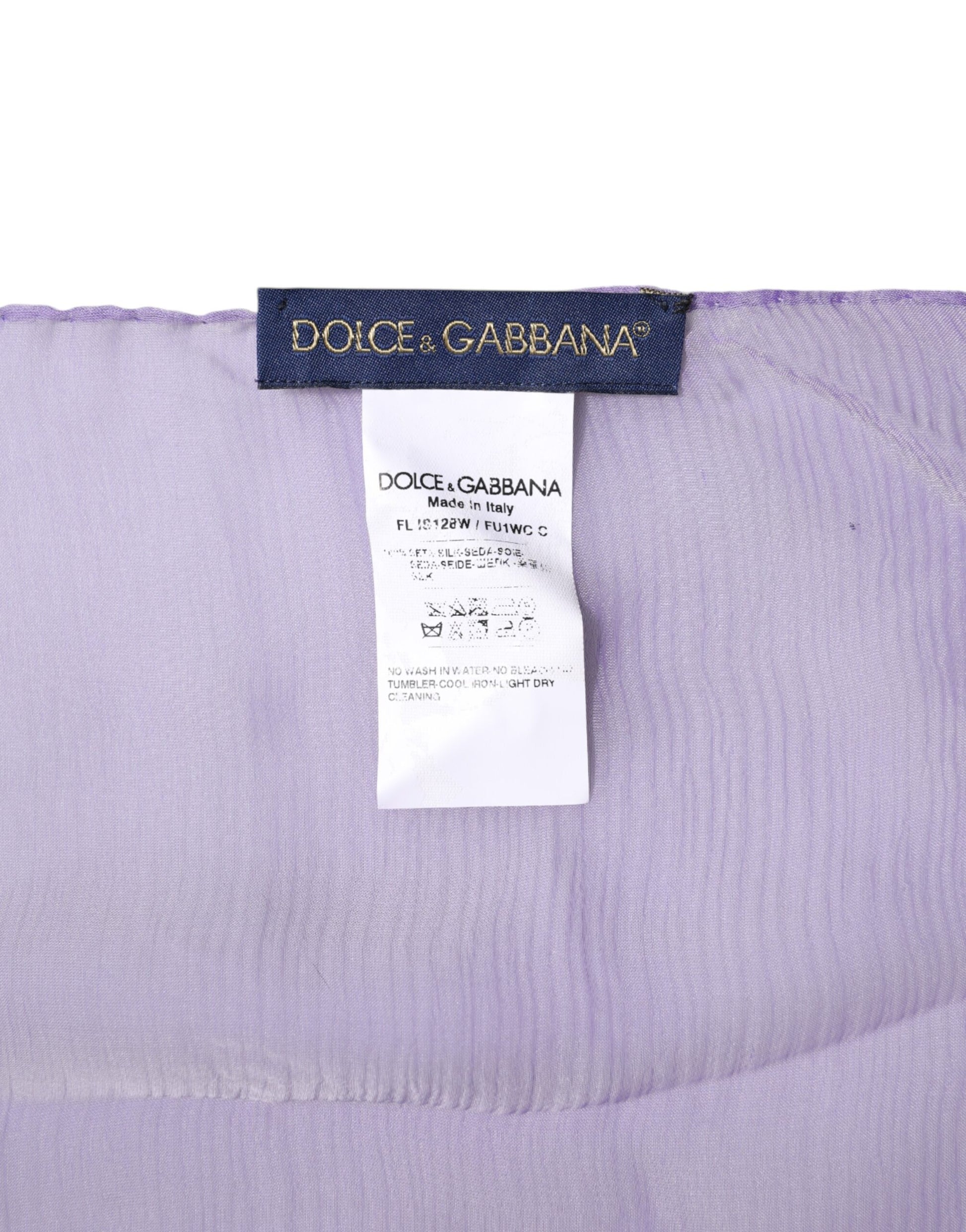 Dolce & Gabbana Purple Silk Rectangle Wrap Shawl Scarf by Dolce & Gabbana