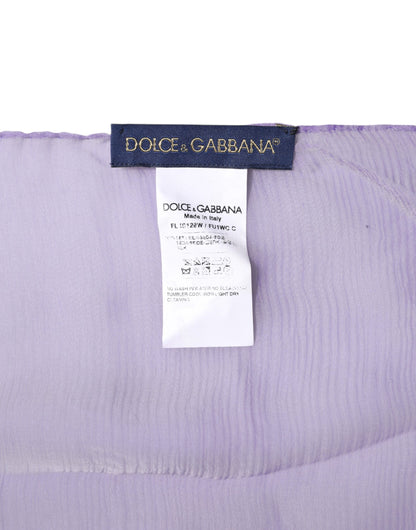 Dolce & Gabbana Purple Silk Rectangle Wrap Shawl Scarf by Dolce & Gabbana