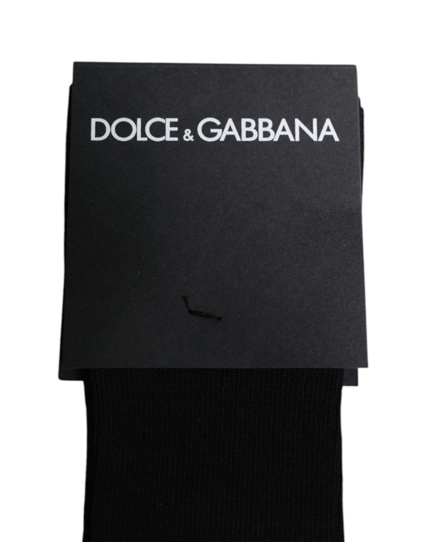 Dolce &amp; Gabbana Black Viscose Logo Over The Calf Socks
