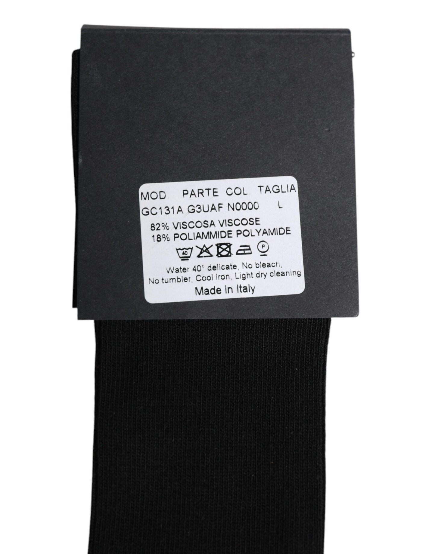 Dolce &amp; Gabbana Black Viscose Logo Over The Calf Socks