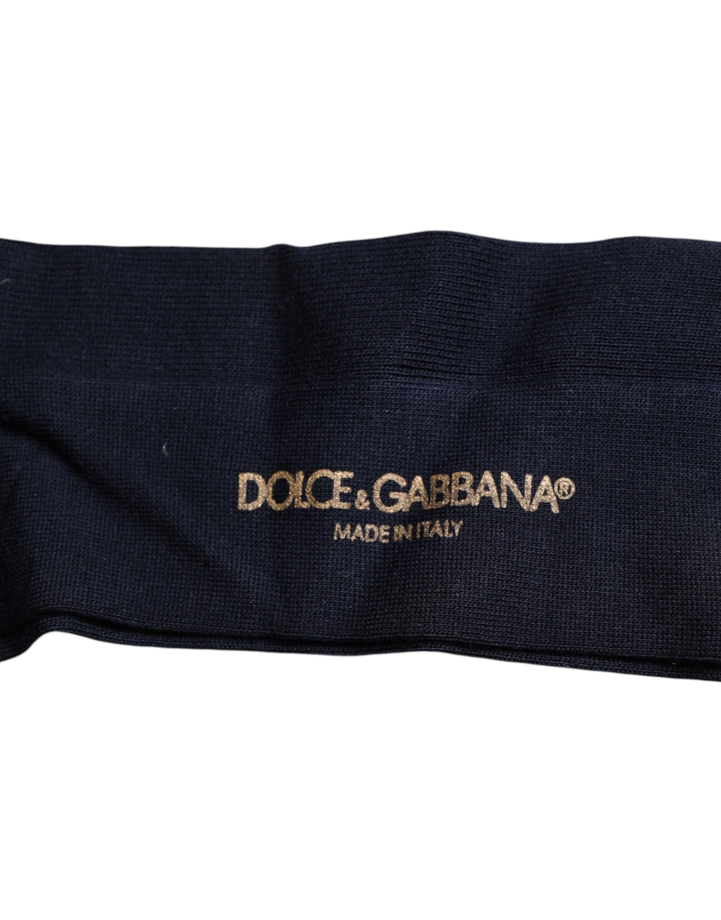 Dolce &amp; Gabbana Black Viscose Logo Over The Calf Socks