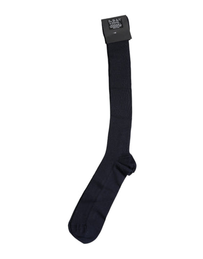 Dolce &amp; Gabbana Black Viscose Logo Over The Calf Socks