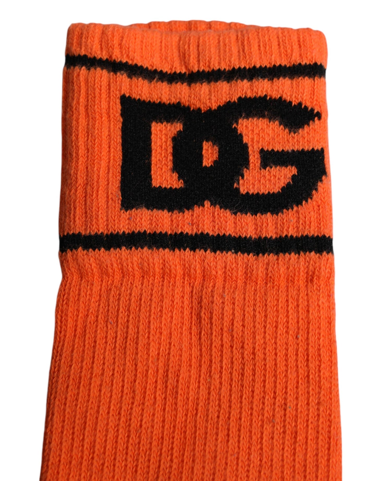 Dolce &amp; Gabbana Orange Cotton DG Logo Print Open Toe Socks