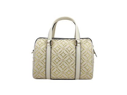 Michael Kors Travel Small Sac à main bandoulière en cuir grainé, or pâle, multicolore