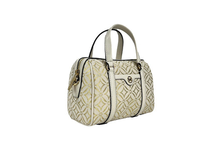 Michael Kors Travel Small Sac à main bandoulière en cuir grainé, or pâle, multicolore
