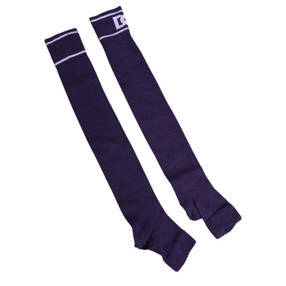 Dolce &amp; Gabbana Purple Cotton DG Logo Print Open Toe Socks