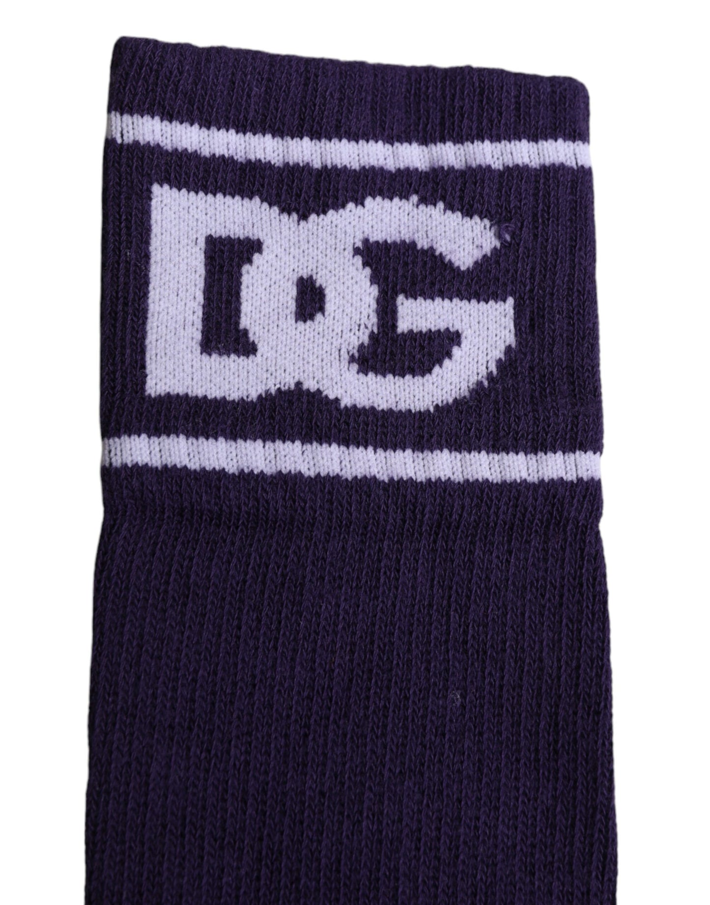 Dolce &amp; Gabbana Purple Cotton DG Logo Print Open Toe Socks