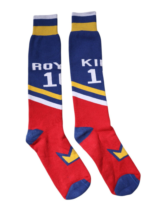 Chaussettes mi-mollet en coton imprimé multicolore Dolce &amp; Gabbana