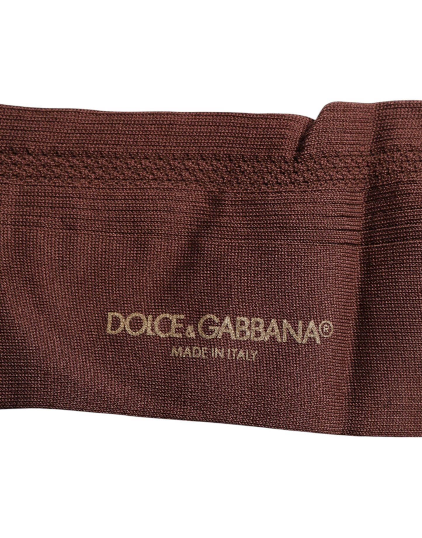 Chaussettes mi-mollet extensibles marron à imprimé logo Dolce &amp; Gabbana