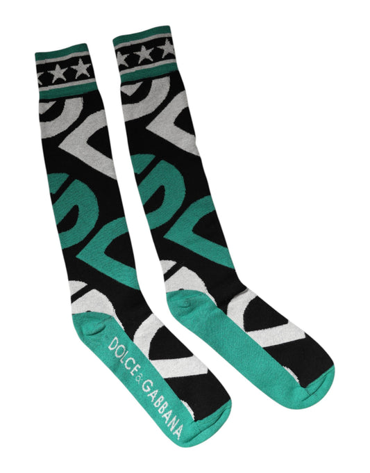 Chaussettes montantes en coton stretch multicolore Dolce &amp; Gabbana