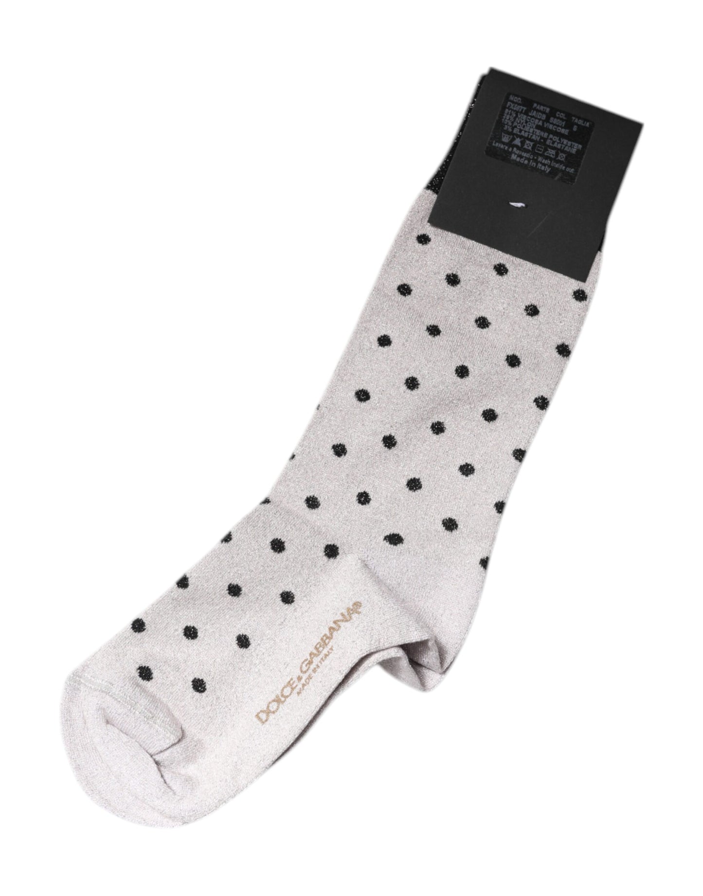 Chaussettes à pois en viscose stretch grise Dolce &amp; Gabbana