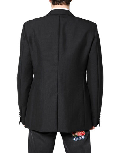 Blazer simple boutonnage en laine noire Dolce &amp; Gabbana