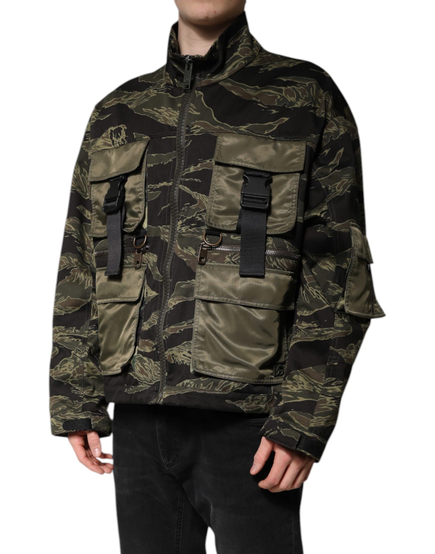 Blouson aviateur en coton camouflage multicolore Dolce &amp; Gabbana
