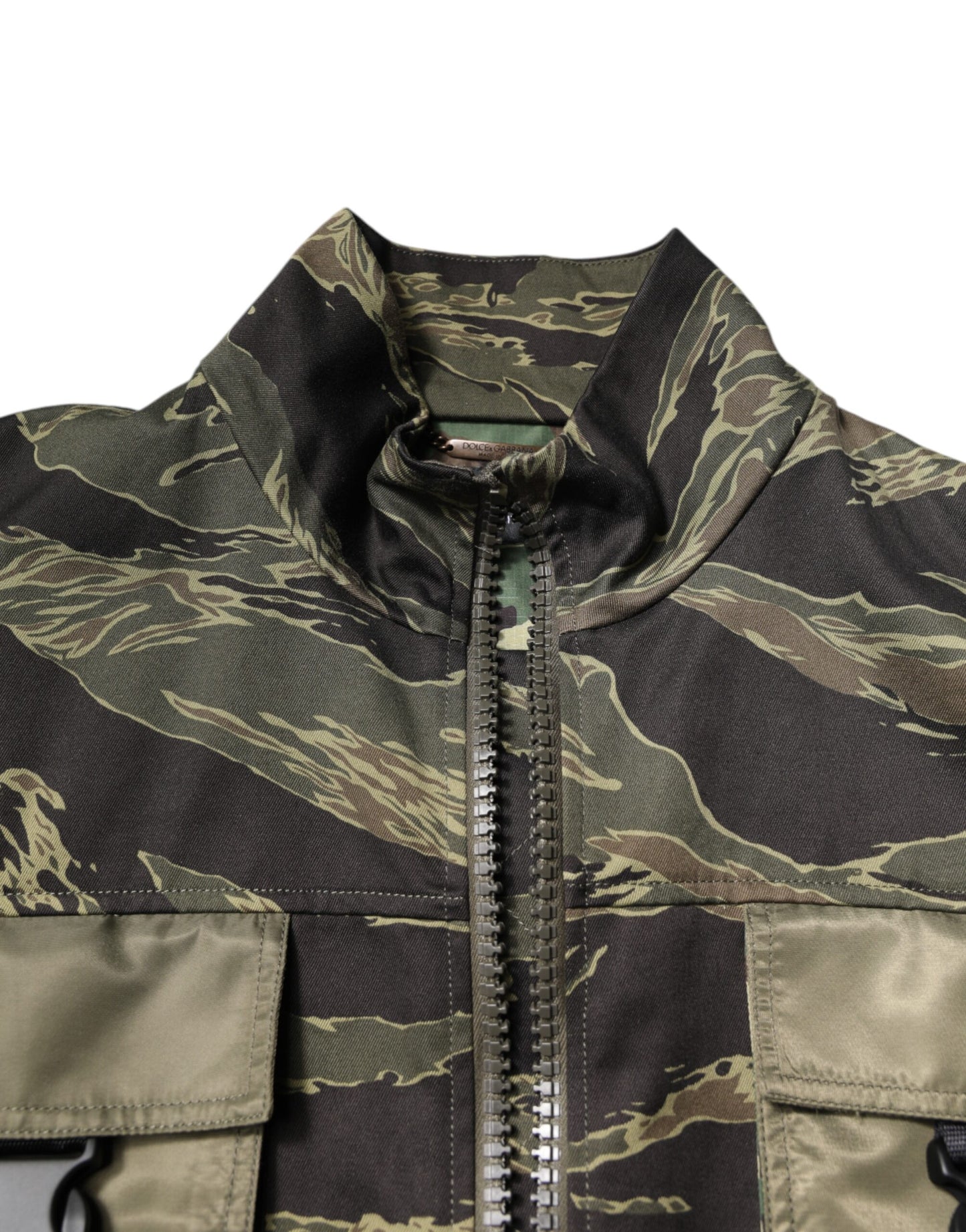 Blouson aviateur en coton camouflage multicolore Dolce &amp; Gabbana