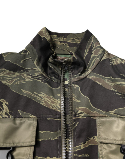 Blouson aviateur en coton camouflage multicolore Dolce &amp; Gabbana