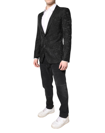 Dolce &amp; Gabbana - Veste-manteau en jacquard floral noir