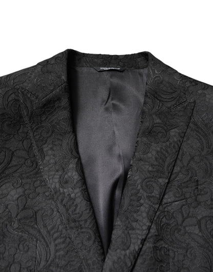 Dolce &amp; Gabbana - Veste-manteau en jacquard floral noir