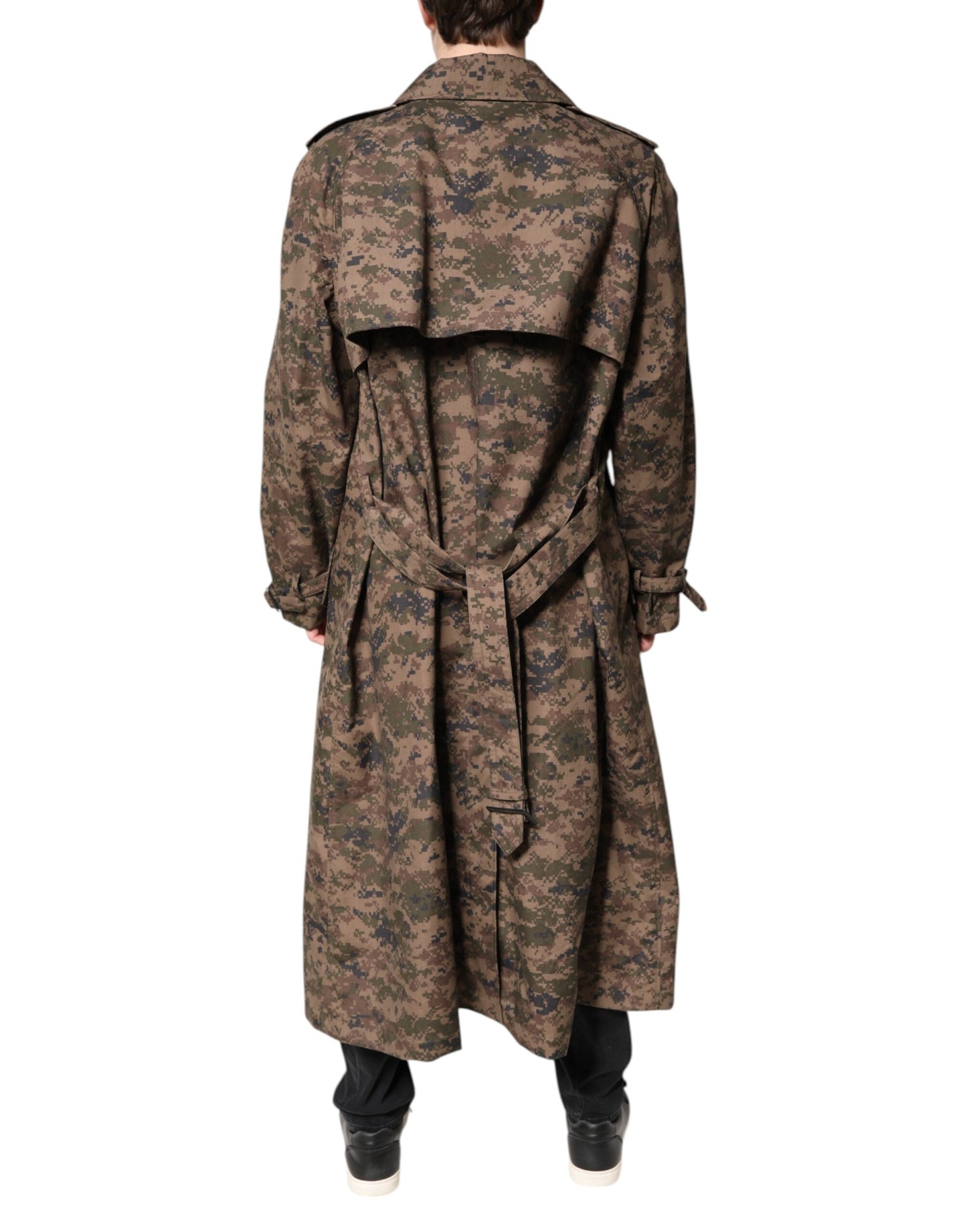 Dolce &amp; Gabbana Multicolor Camouflage Double Breasted Coat Jacket