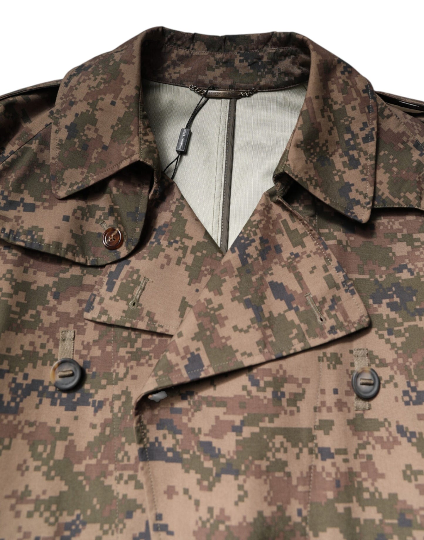 Dolce &amp; Gabbana Multicolor Camouflage Double Breasted Coat Jacket