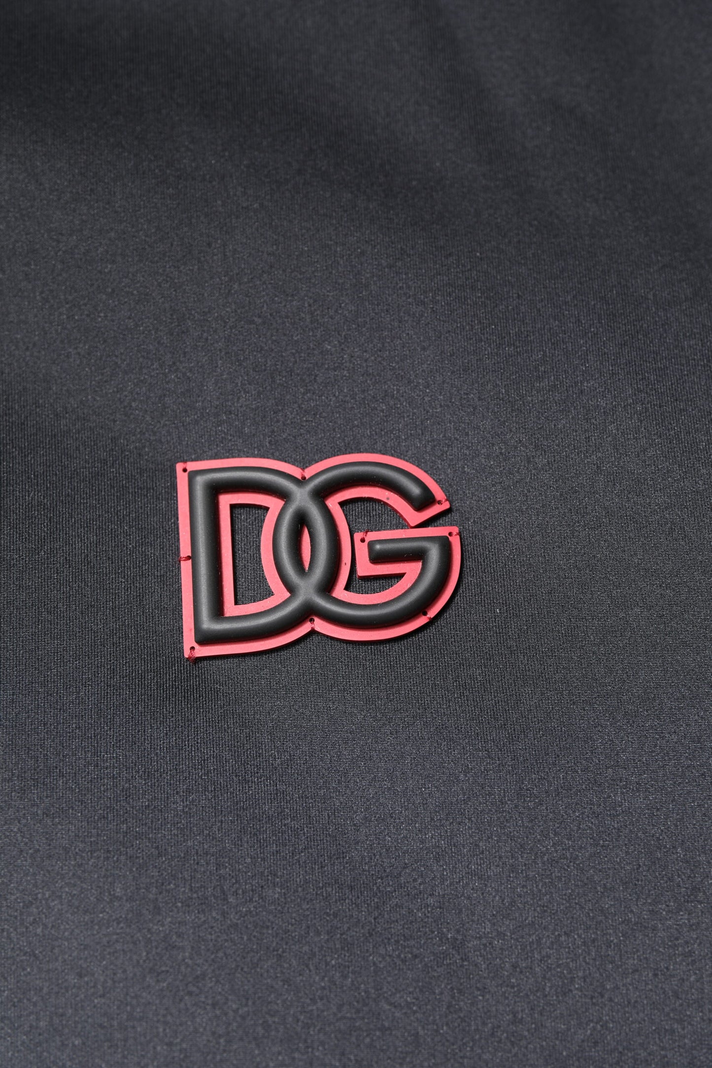 Dolce &amp; Gabbana Black Polyester DG Hooded Full Zip Jacket