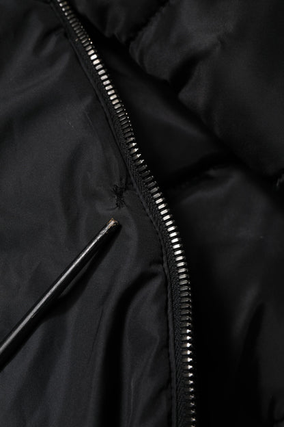 Dolce &amp; Gabbana Black Hooded Parka Coat Winter Jacket