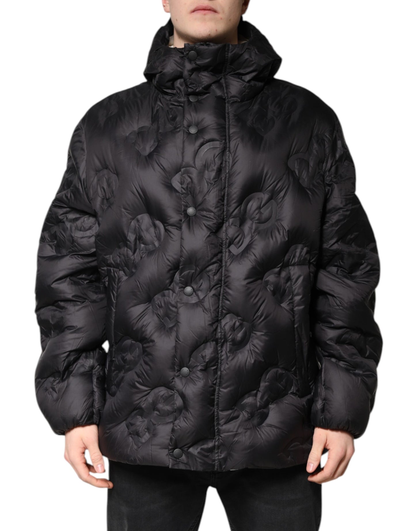 Dolce &amp; Gabbana Black Hooded Parka Coat Winter Jacket