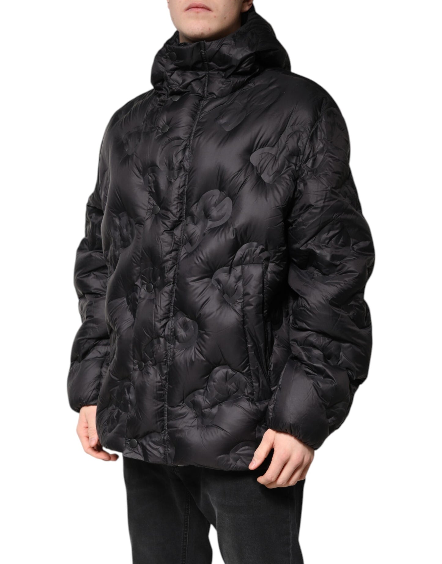 Dolce &amp; Gabbana Black Hooded Parka Coat Winter Jacket