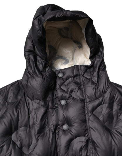 Dolce &amp; Gabbana Black Hooded Parka Coat Winter Jacket