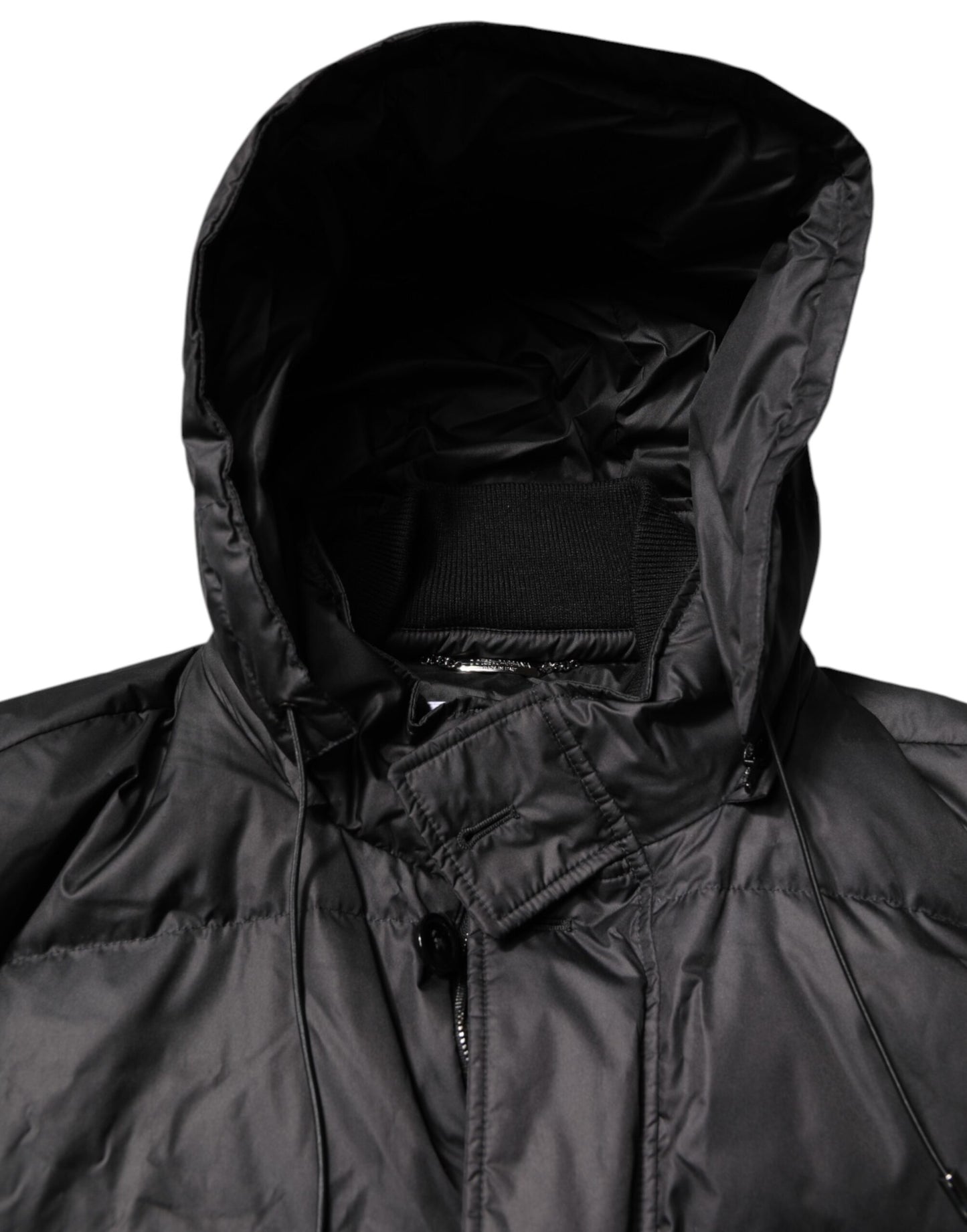 Dolce &amp; Gabbana Black Hooded Parka Coat Winter Jacket