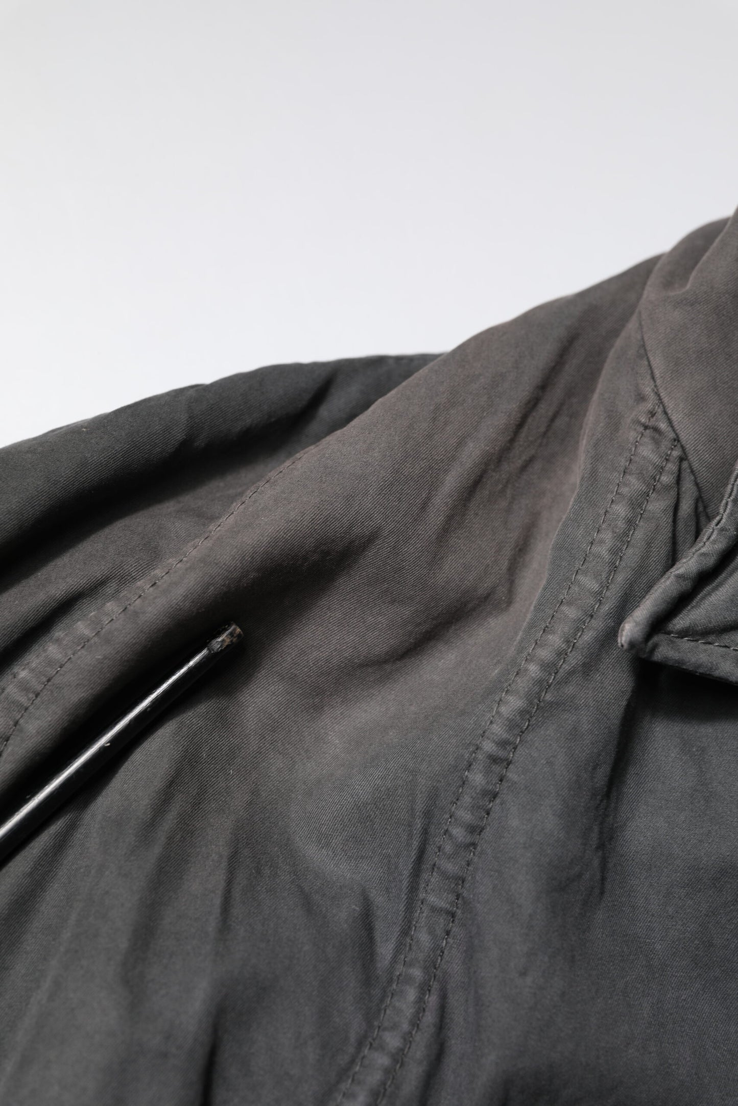 Dolce &amp; Gabbana Black Solid Cotton Collared Coat Jacket