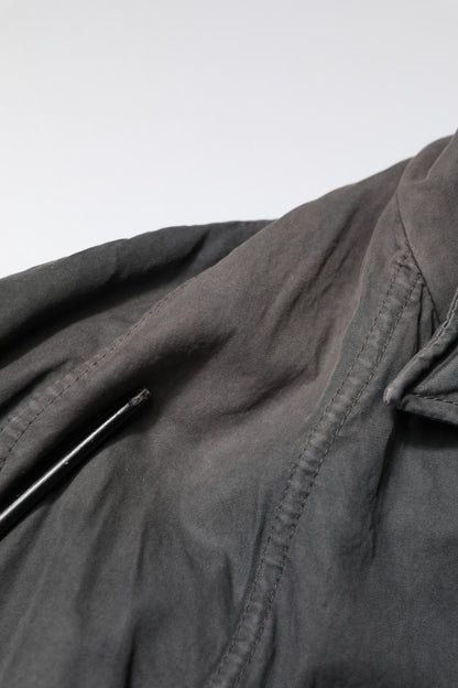 Dolce &amp; Gabbana Black Solid Cotton Collared Coat Jacket