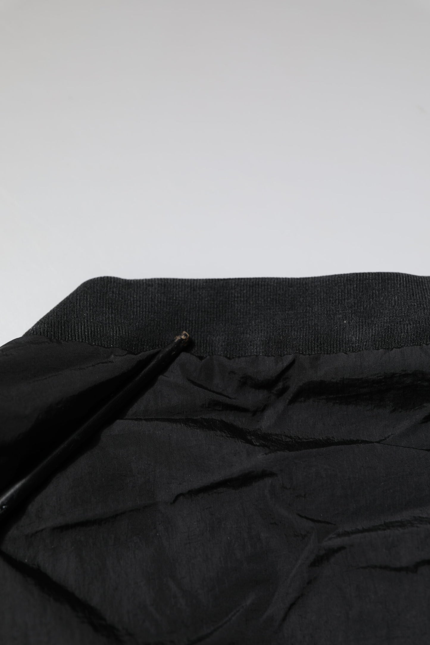 Dolce &amp; Gabbana Black Nylon Logo Full Zip Bomber Jacket