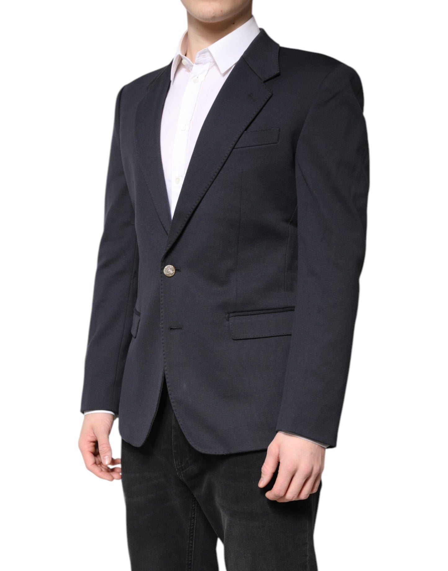 Dolce &amp; Gabbana Veste en coton bleu foncé pour homme