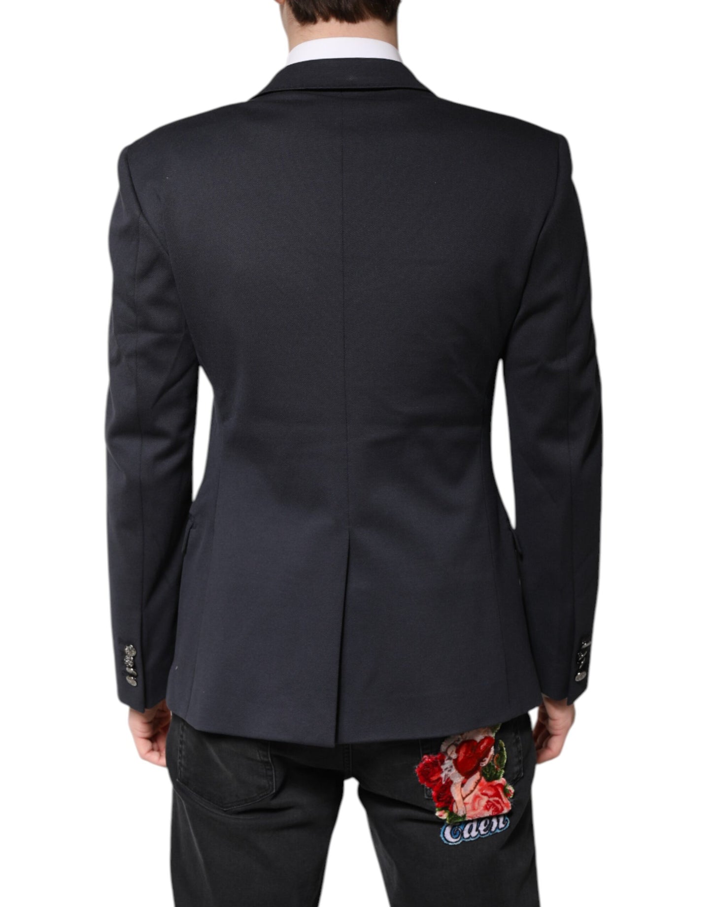 Dolce &amp; Gabbana Veste en coton bleu foncé pour homme