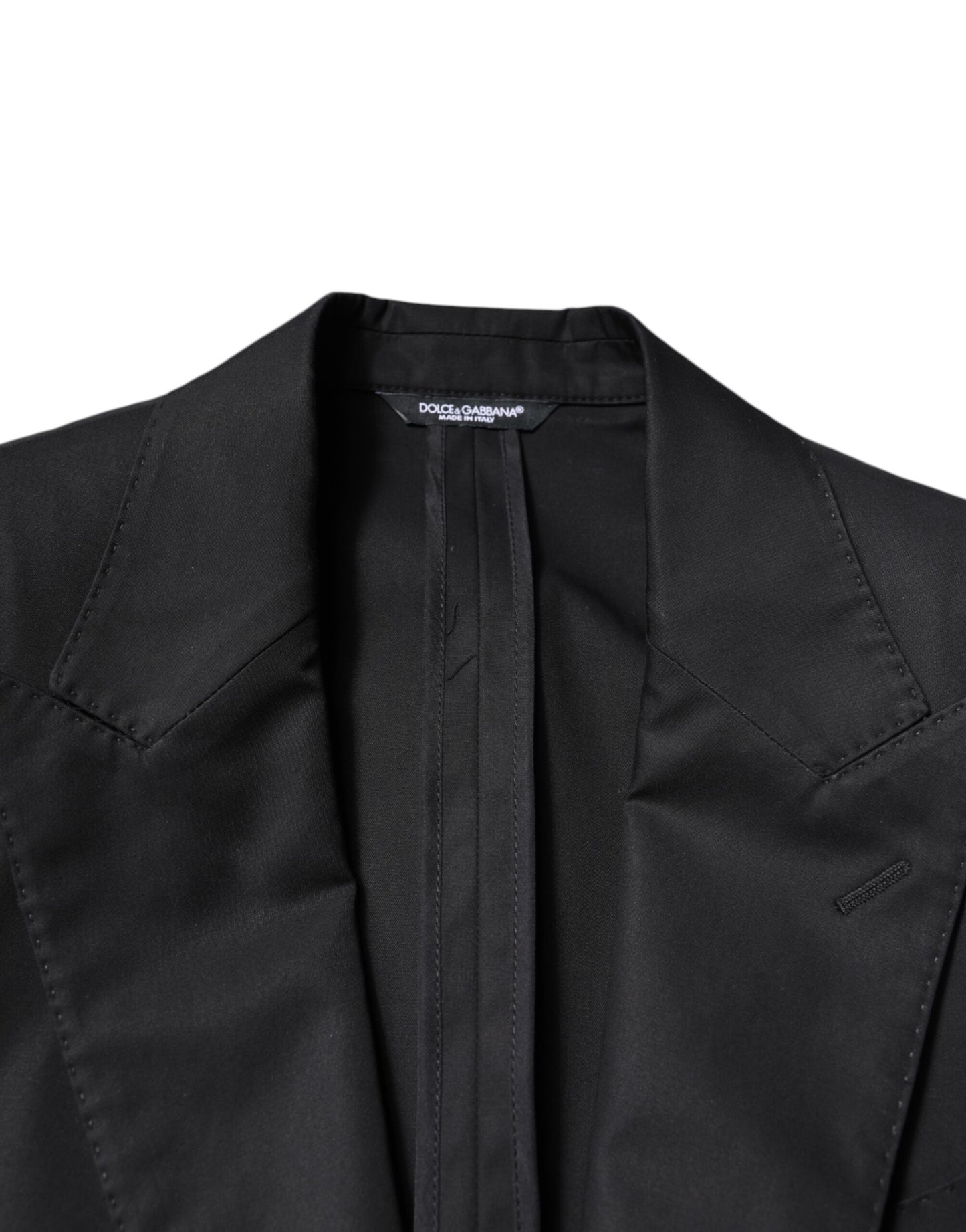 Blazer simple boutonnage en coton noir Dolce &amp; Gabbana pour homme
