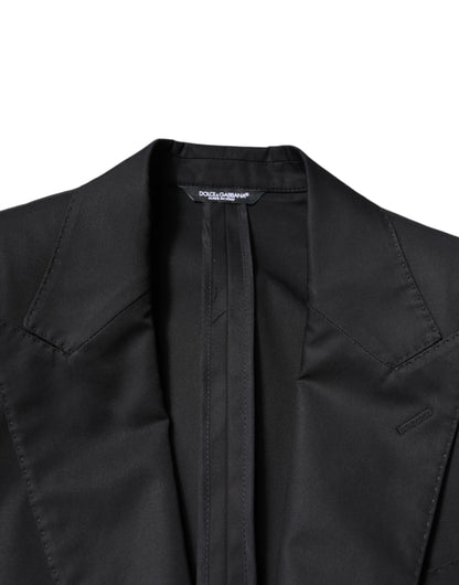 Blazer simple boutonnage en coton noir Dolce &amp; Gabbana pour homme