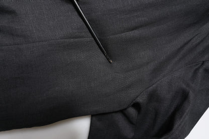 Blazer simple boutonnage en lin noir Dolce &amp; Gabbana pour homme