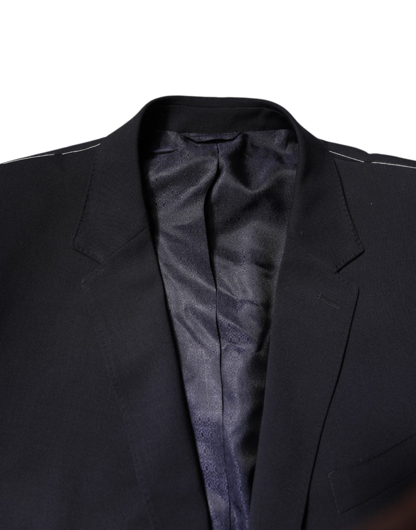 Blazer simple boutonnage en laine bleu foncé Dolce &amp; Gabbana