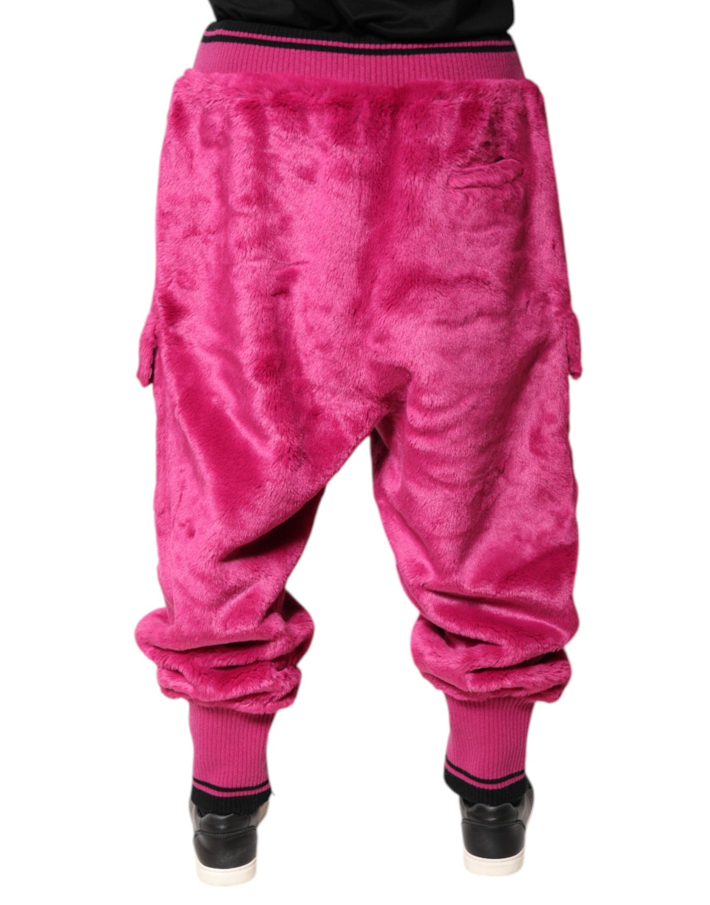 Dolce & Gabbana Pink Acrylic Cargo Jogging Sweatpants Pants by Dolce & Gabbana