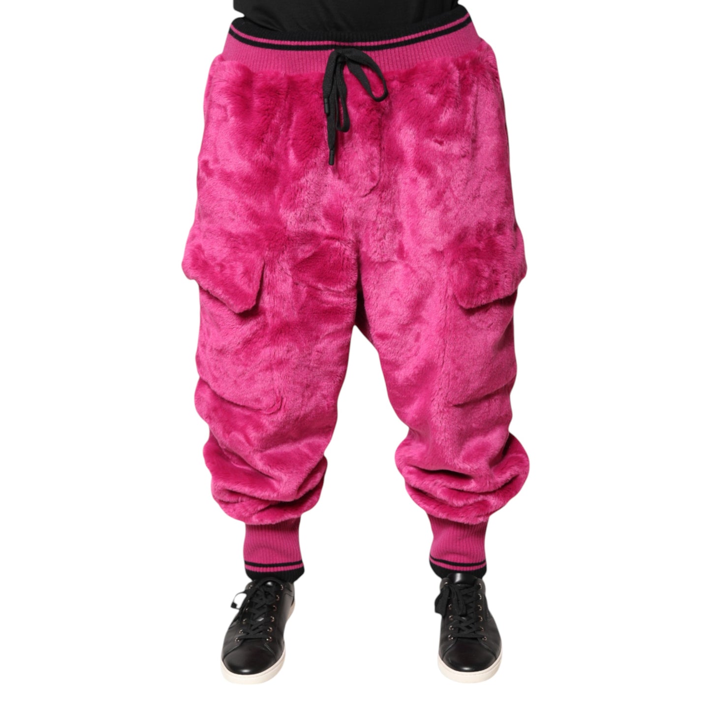 Dolce & Gabbana Pink Acrylic Cargo Jogging Sweatpants Pants by Dolce & Gabbana