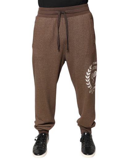 Dolce & Gabbana Brown Cotton Jogger Sweatpants Pants by Dolce & Gabbana